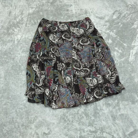 Christopher & Banks Paisley Pleated Skirt M Polyester Multicolor 0808 - Picture 1 of 10